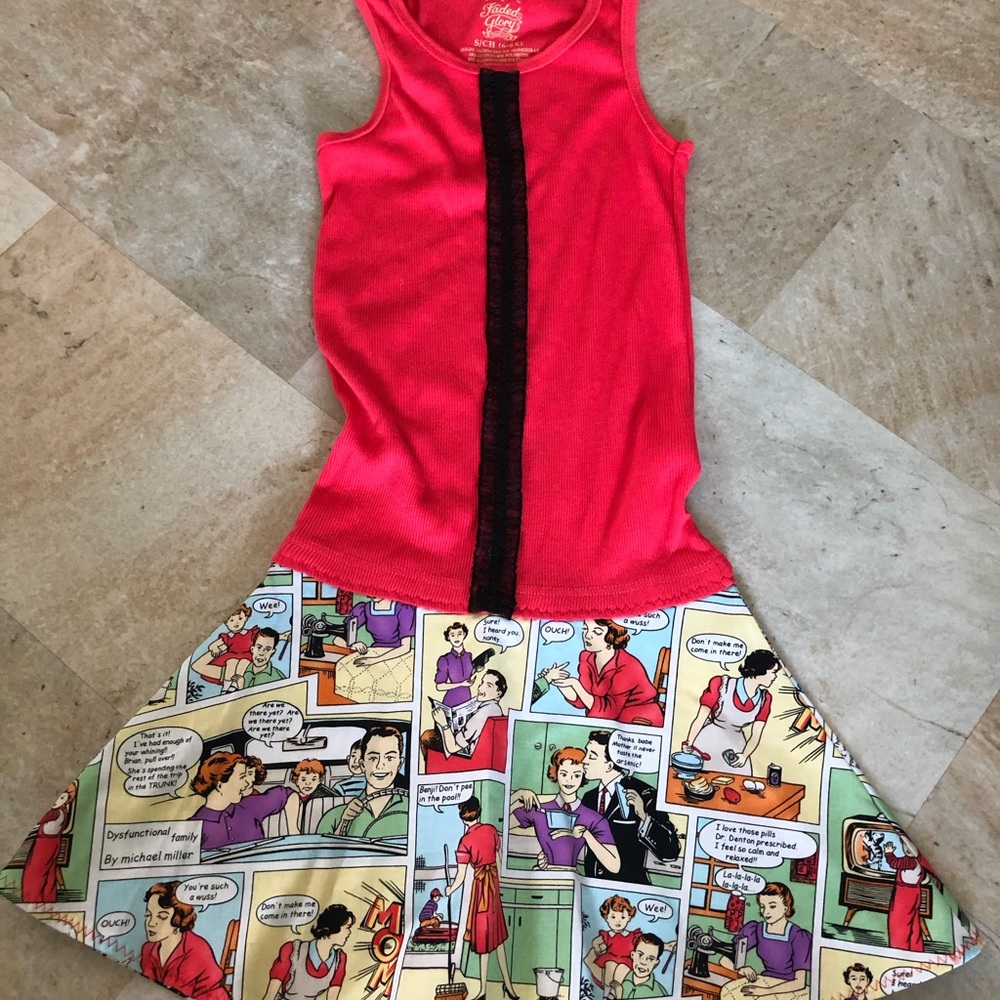 Handmade tuxedo dress with Funny cartoon